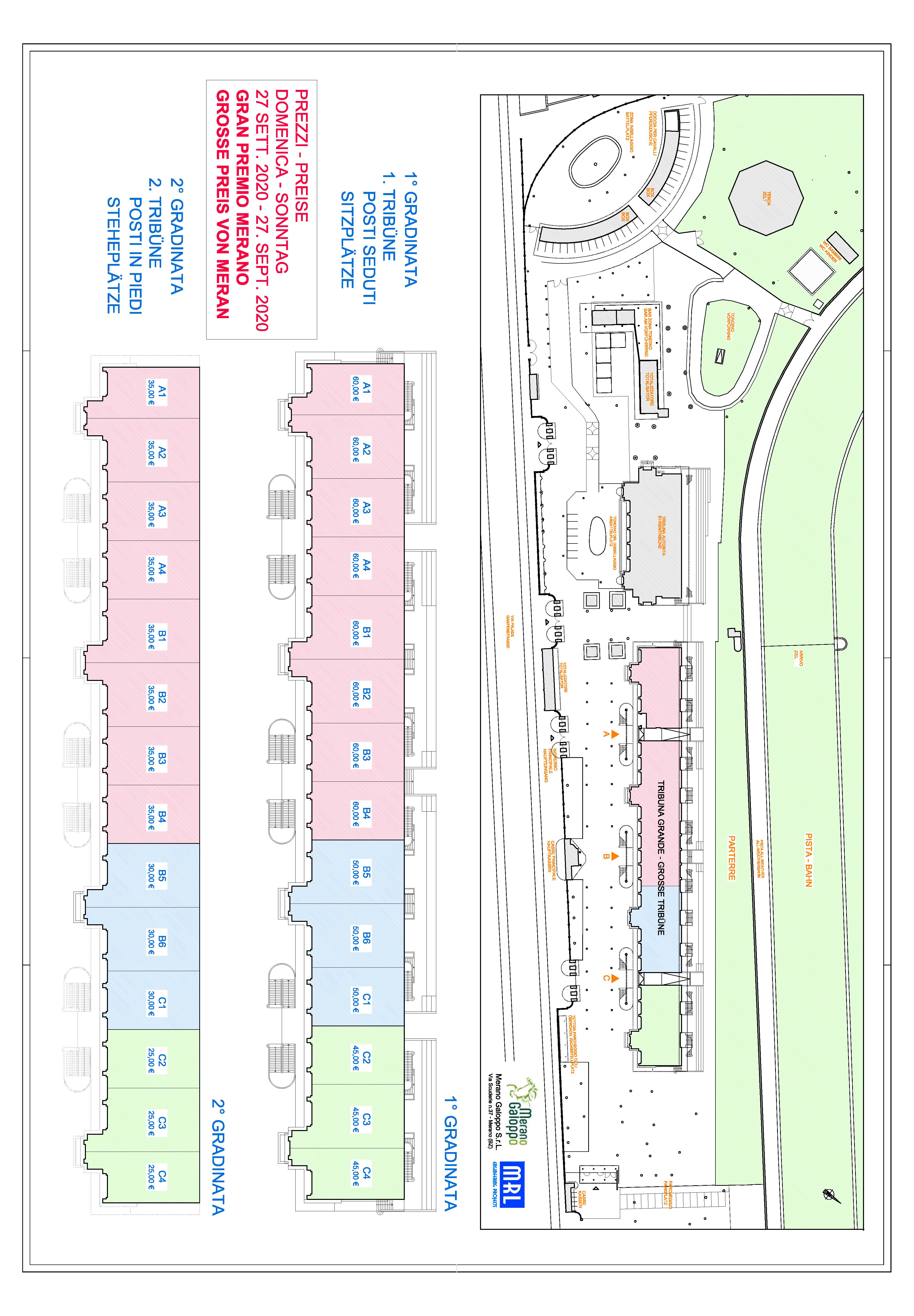 Ippodromo di Merano - Settori e Prezzi